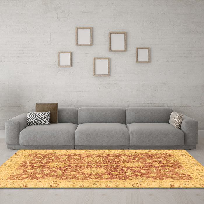 Machine Washable Abstract Brown Modern Rug in a Living Room,, wshabs3013brn