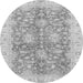 Round Abstract Gray Modern Rug, abs3013gry