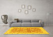 Machine Washable Abstract Yellow Modern Rug in a Living Room, wshabs3013yw