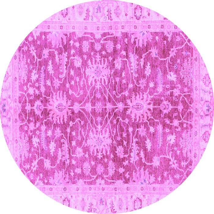 Round Abstract Purple Modern Rug, abs3013pur