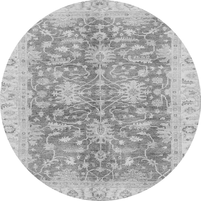 Round Machine Washable Abstract Gray Modern Rug, wshabs3013gry