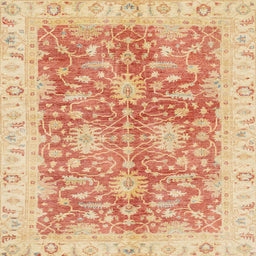 Square Abstract Bright Orange Modern Rug, abs3013