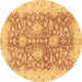 Round Abstract Brown Modern Rug, abs3013brn