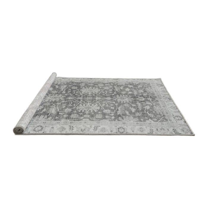 Sideview of Machine Washable Abstract Gray Modern Rug, wshabs3013gry