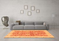 Machine Washable Abstract Orange Modern Rug, wshabs3013org