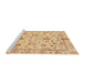 Sideview of Machine Washable Abstract Mustard Yellow Rug, wshabs3014