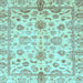 Square Machine Washable Oriental Light Blue Traditional Rug, wshabs3014lblu