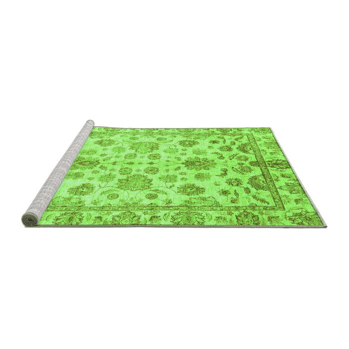 Sideview of Machine Washable Oriental Green Traditional Area Rugs, wshabs3014grn