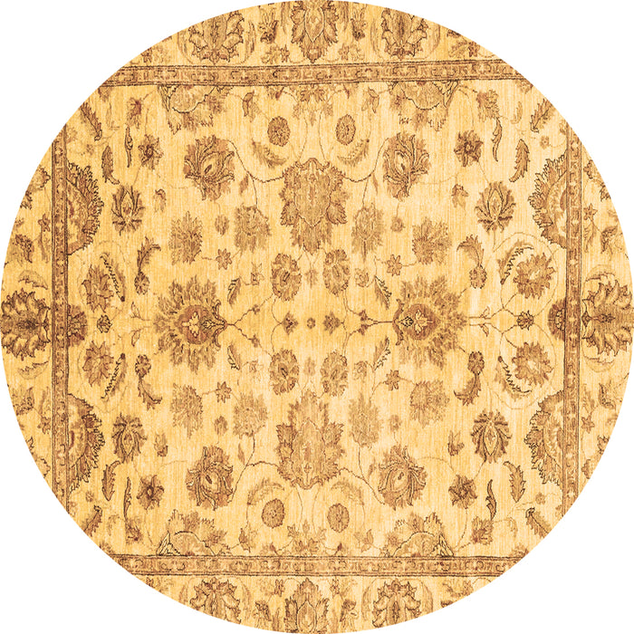 Round Machine Washable Oriental Brown Traditional Rug, wshabs3014brn