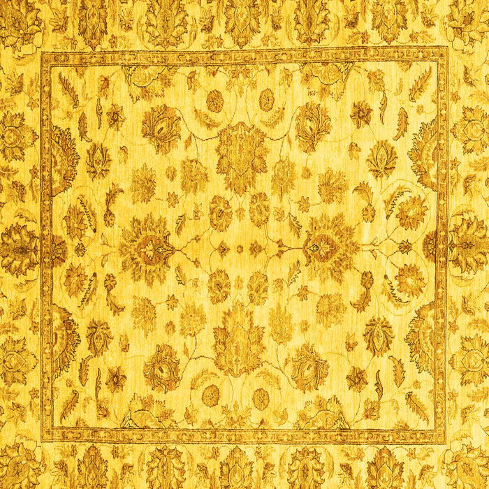 Square Machine Washable Oriental Yellow Traditional Rug, wshabs3014yw