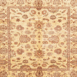 Square Abstract Mustard Yellow Oriental Rug, abs3014