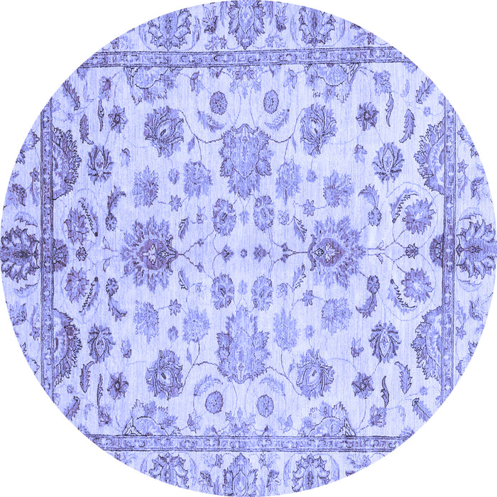 Round Oriental Blue Traditional Rug, abs3014blu