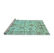 Sideview of Machine Washable Oriental Light Blue Traditional Rug, wshabs3014lblu