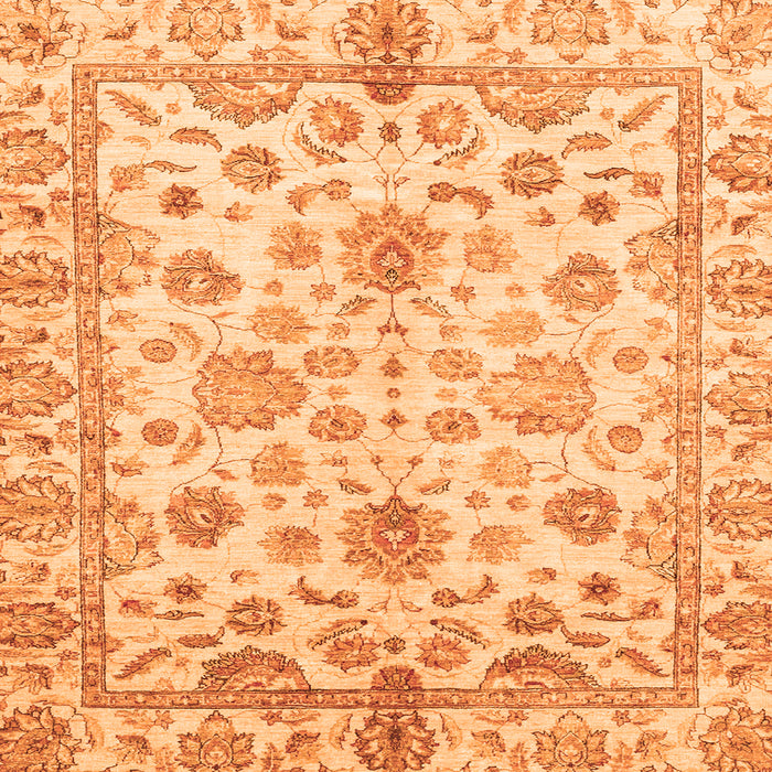 Square Oriental Orange Traditional Rug, abs3014org