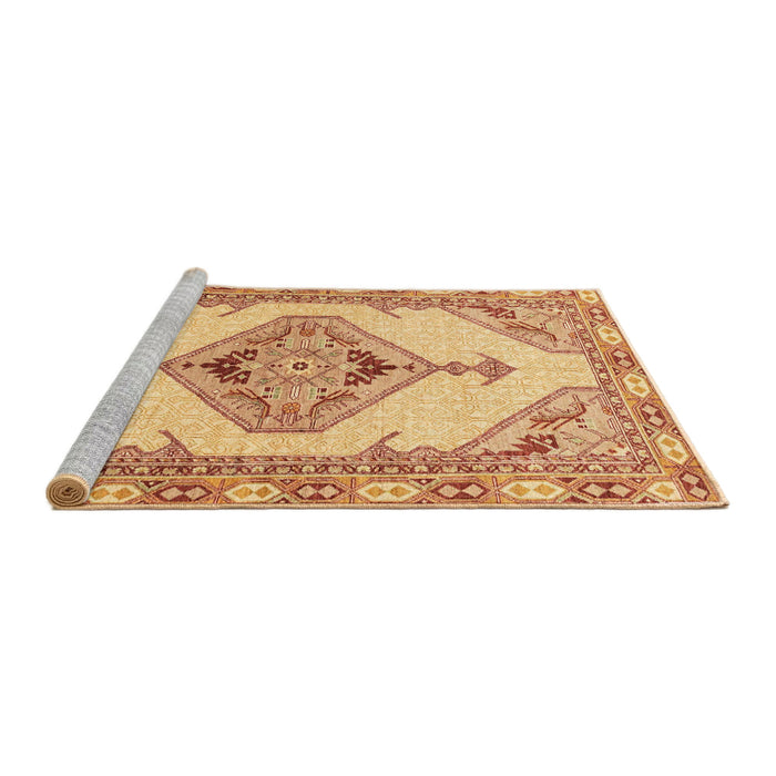 Sideview of Machine Washable Abstract Orange Rug, wshabs3015