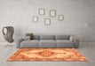 Machine Washable Abstract Orange Modern Area Rugs in a Living Room, wshabs3015org