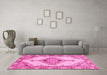 Machine Washable Abstract Pink Modern Rug in a Living Room, wshabs3015pnk