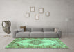 Machine Washable Abstract Turquoise Modern Area Rugs in a Living Room,, wshabs3015turq