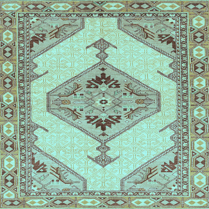 Square Abstract Light Blue Modern Rug, abs3015lblu