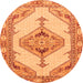 Round Abstract Orange Modern Rug, abs3015org