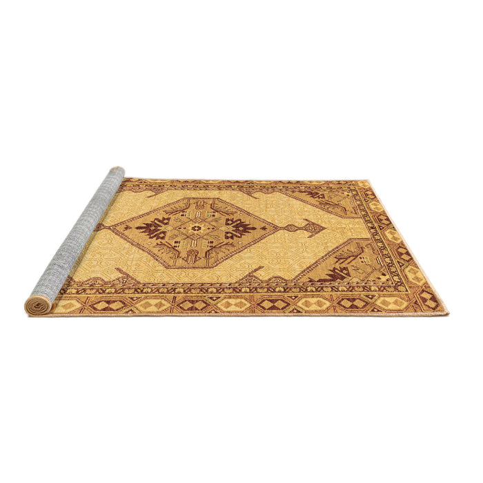 Sideview of Machine Washable Abstract Brown Modern Rug, wshabs3015brn