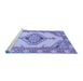 Sideview of Machine Washable Abstract Blue Modern Rug, wshabs3015blu