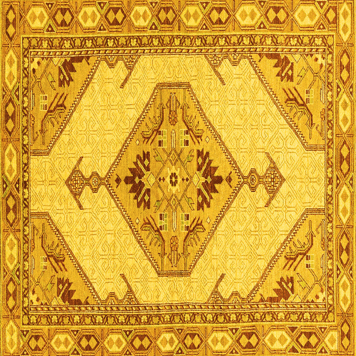 Square Machine Washable Abstract Yellow Modern Rug, wshabs3015yw