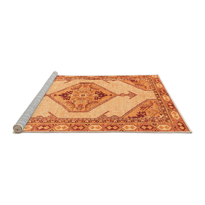 Sideview of Machine Washable Abstract Orange Modern Area Rugs, wshabs3015org