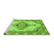 Sideview of Machine Washable Abstract Green Modern Area Rugs, wshabs3015grn