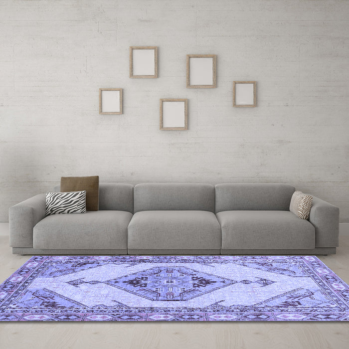 Machine Washable Abstract Blue Modern Rug in a Living Room, wshabs3015blu