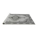 Sideview of Machine Washable Abstract Gray Modern Rug, wshabs3015gry