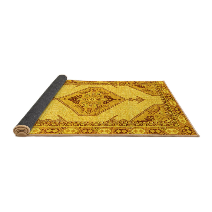 Sideview of Abstract Yellow Modern Rug, abs3015yw