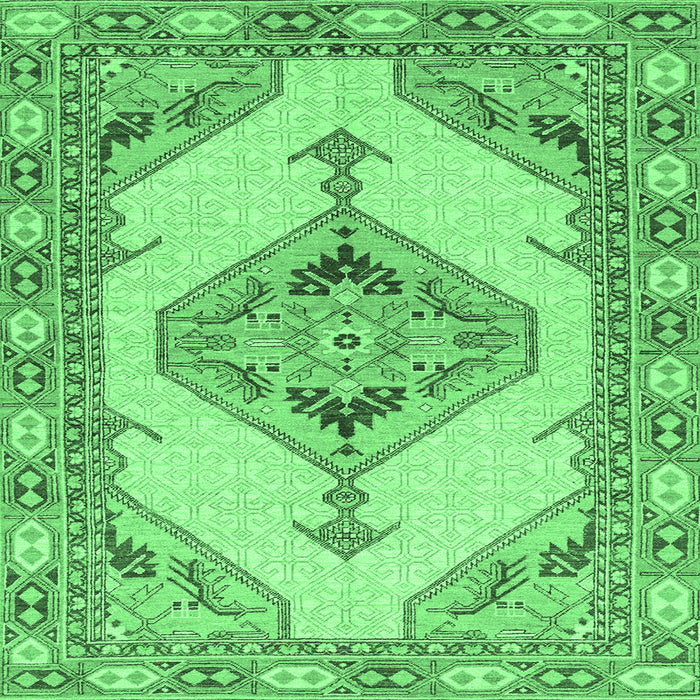 Square Abstract Emerald Green Modern Rug, abs3015emgrn