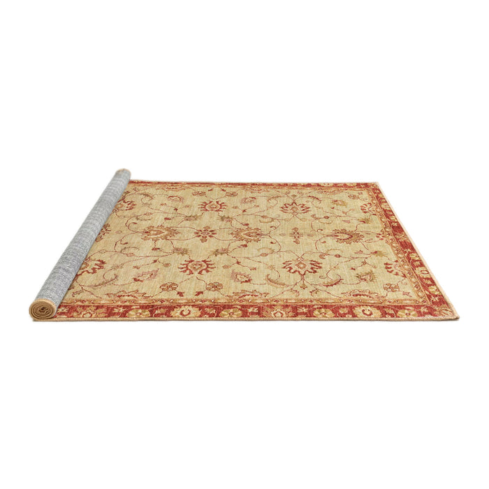 Sideview of Machine Washable Abstract Orange Rug, wshabs3016