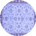 Round Oriental Blue Traditional Rug, abs3016blu