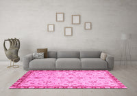 Machine Washable Oriental Pink Traditional Rug, wshabs3016pnk