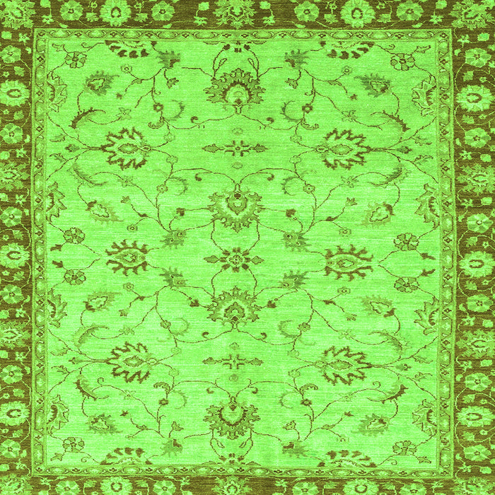 Square Oriental Green Traditional Rug, abs3016grn