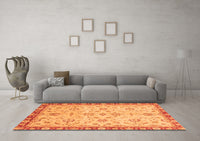 Machine Washable Oriental Orange Traditional Rug, wshabs3016org