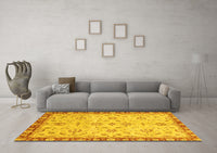 Machine Washable Oriental Yellow Traditional Rug, wshabs3016yw