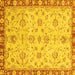 Square Oriental Yellow Traditional Rug, abs3016yw