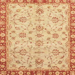 Square Abstract Orange Oriental Rug, abs3016