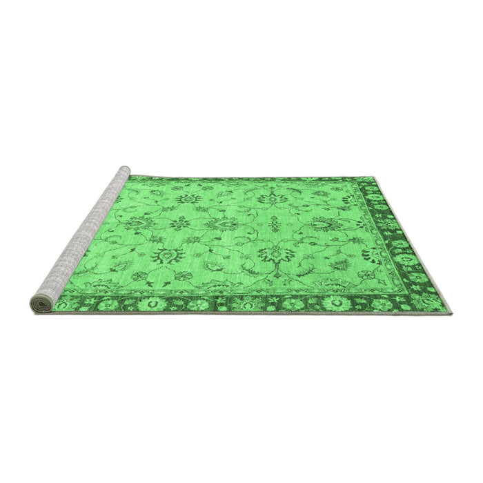 Sideview of Machine Washable Oriental Emerald Green Traditional Area Rugs, wshabs3016emgrn