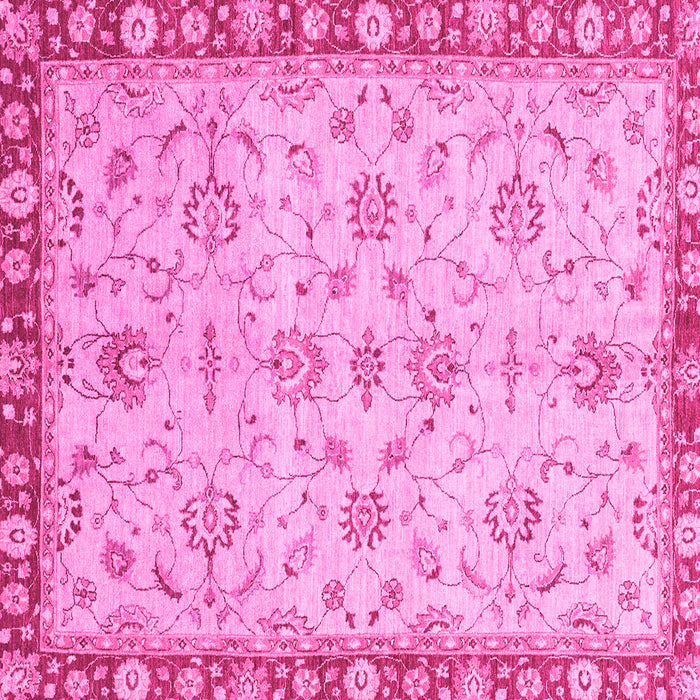Square Machine Washable Oriental Pink Traditional Rug, wshabs3016pnk
