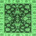 Square Oriental Emerald Green Traditional Rug, abs3017emgrn