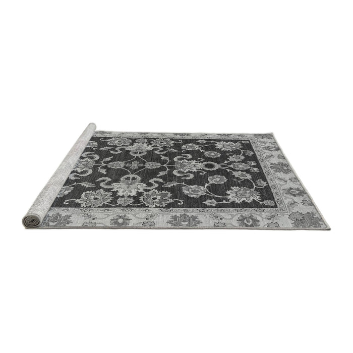Sideview of Machine Washable Oriental Gray Traditional Rug, wshabs3017gry
