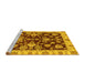 Sideview of Machine Washable Oriental Yellow Traditional Rug, wshabs3017yw