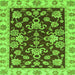 Square Machine Washable Oriental Green Traditional Area Rugs, wshabs3017grn