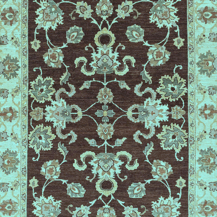 Machine Washable Oriental Light Blue Traditional Rug, wshabs3017lblu