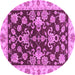 Round Oriental Purple Traditional Rug, abs3017pur