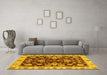 Machine Washable Oriental Yellow Traditional Rug in a Living Room, wshabs3017yw